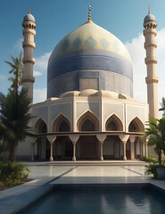 Fototapeta na wymiar An Islamic background for a mosque , a background for Ramadan. Social media posts .Muslim Holy Month Ramadan Kareem