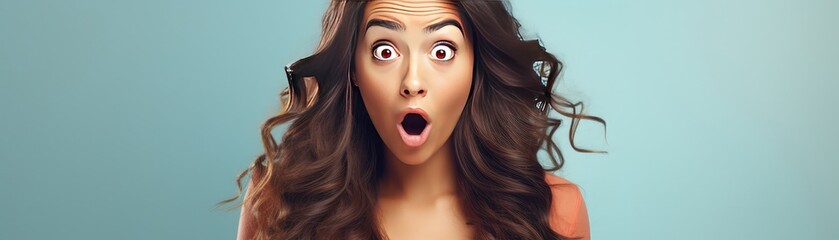 Woman With Surprised Look On Her Face Panoramic Banner