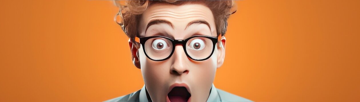 Woman With Surprised Look On Her Face Panoramic Banner