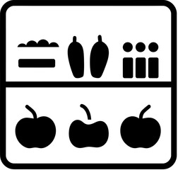 Fruits and Vegetables on Shelf icon