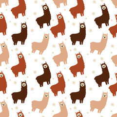 Llamas seamless pattern repeat pattern ©  Dottie Digitals