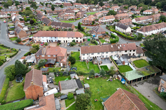aerial view of housing estate, Ripon North Yorkshire 