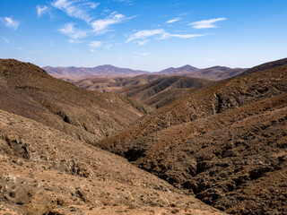 Landscape at Fuerteventura island in Spain in summertime