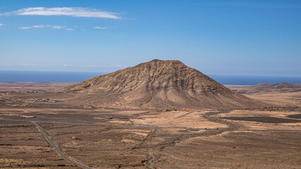 Landscape at Fuerteventura island in Spain in summertime