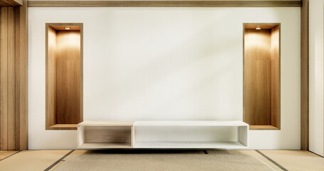 Obraz na płótnie Canvas Muji cabinet in japan empty room Japanese - zen style,minimal designs. 3D rendering