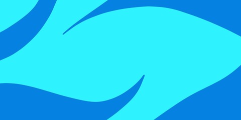 Simple modern illustration of abstraction in blue shades. The waves are drawn by hand. Colorful blue background