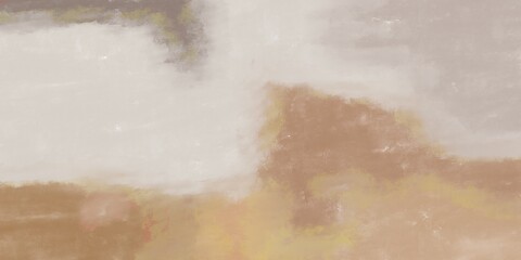 Artistic simple modern abstract illustration in brown and beige colors painted with paints on background