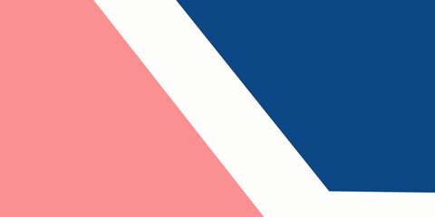 Simple minimalistic modern illustration abstract with colored stripes with geometry on the background: pink, white, blue