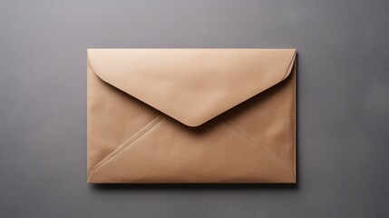 Close-up shot of a hand holding an envelope with a stamp. Neutral background. Softbox lighting highlights the neutral colors. Symbolizes communication, mail, and postal service.