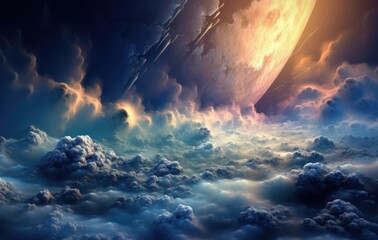 Fototapeta na wymiar Nebulae and clouds space background