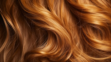 Naklejka premium Lively golden brown hair on a gray background