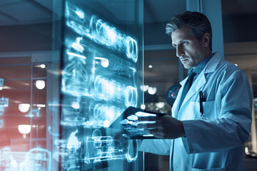 A doctor checking X-rays at the hospital
