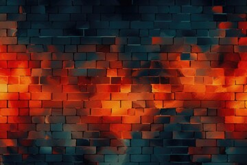 Fire Beautiful Brick Wall Texture Background