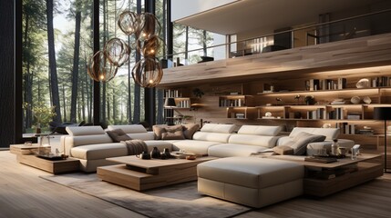 Obraz na płótnie Canvas Interior design of a modern living room