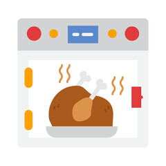 Roasting a turkey in the oven icon