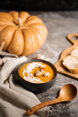 pumpkin soup with mushrooms