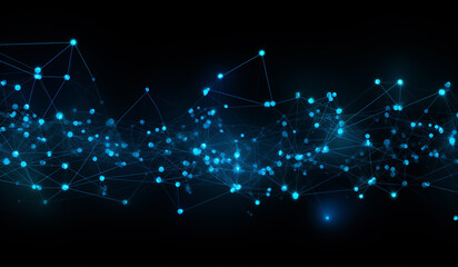 Abstract blue digital light background. AI generated