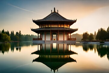 Fototapeta premium pavilion at sunset