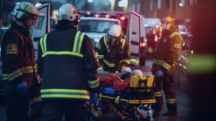 Team of EMS Paramedics React Quick to Provide Medical Help to Injured Patient