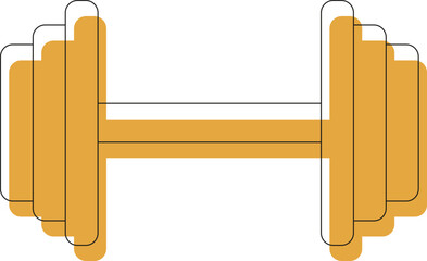 Fitness Equipment Icons - Colorful Dumbbell and Barbell Illustration