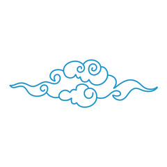 Blue clouds in Chinese style. Vector illustration