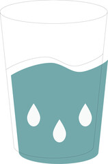 Hydration Concept - Colorful Glass of Water Half Full Icon