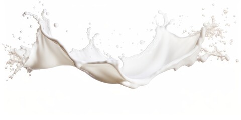 An Image Featuring A White Milk Wave Splash Complete With Splatters And Droplets With A Background Cutout