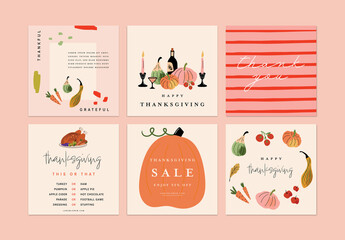 Editable Festive Thanksgiving Social Media and Post