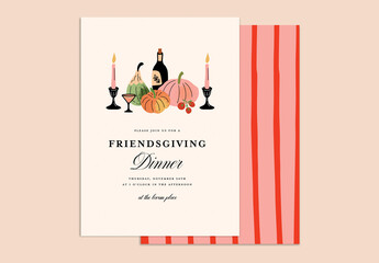 Thanksgiving Dinner Party Invitation with Candle Light