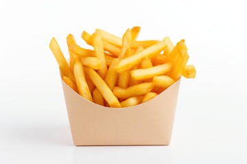 french fries in a white box mockup