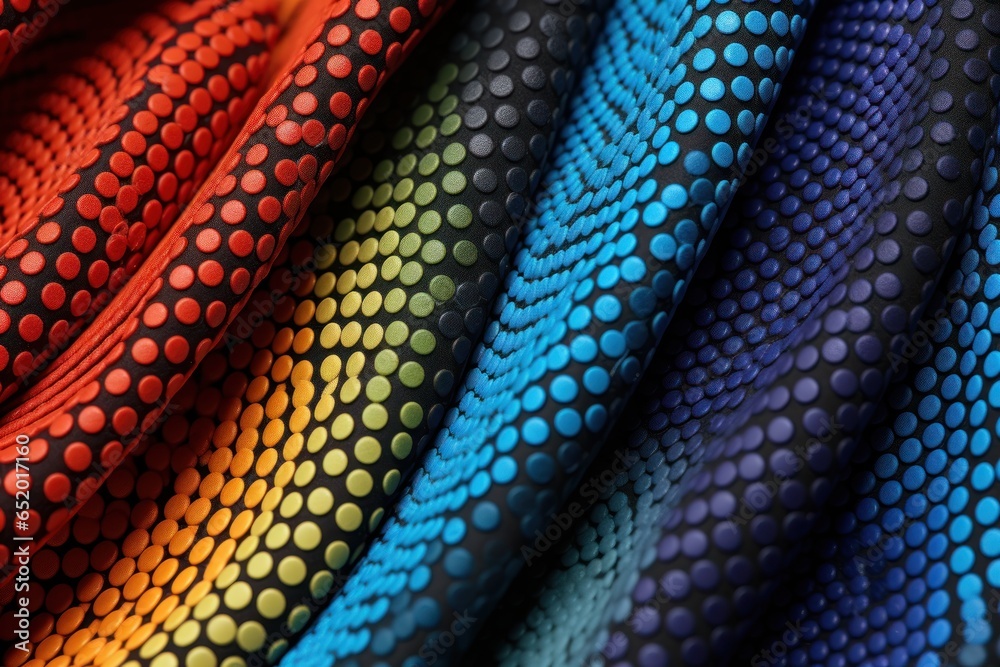 Poster a close-up view of a variety of different colored fabrics. this image showcases the vibrant colors a