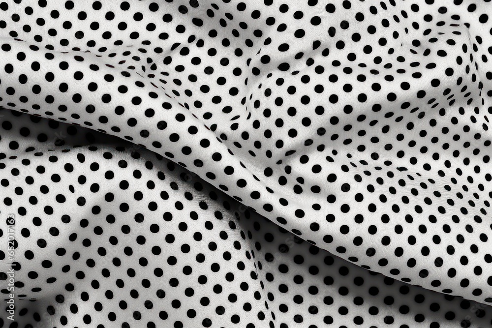 Leinwandbilder a black and white fabric with a polka dot print. this versatile fabric can be used for various proje