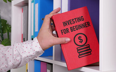 Investing for beginners is shown using the text on the book