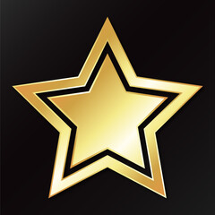 Golden five pointed star unique holiday design