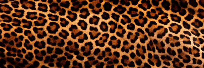 Afwasbaar fotobehang A Background Texture Featuring Leopard Skin Showcasing The Modern Design Of Real Fur Retro Patterns © Ян Заболотний