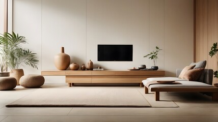 A Colorful Minimalist Living Room Celebrating the Beauty of Spectrum - Generative AI