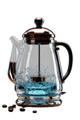 Obraz premium Kettle with hot tea, transparent background