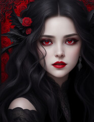 A witch from another world, attractive halloween witch portrait, generative ai