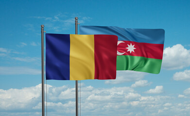 Azerbaijan and Romania flag