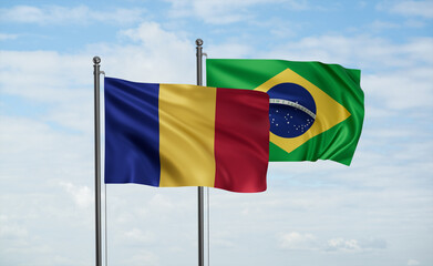Brazil and Romania flag