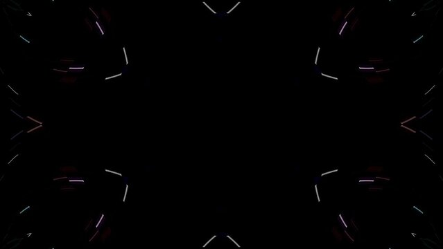 Abstract background moving stripes and flashing with shining light dots. Animation with circles	