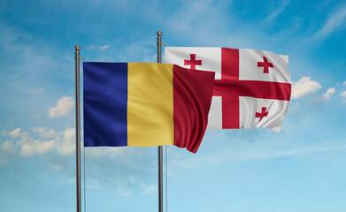 Georgia and Romania flag