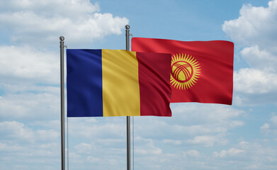 Kyrgyzstan and Romania flag