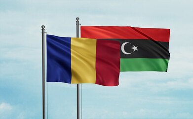 Libya and Romania flag