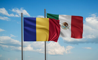 Mexico and Romania flag