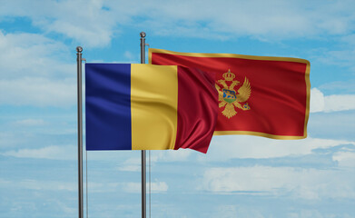 Montenegro and Romania flag