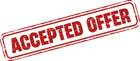 Accepted offer square grunge stamp