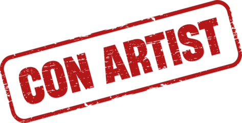 Con artist square grunge stamp