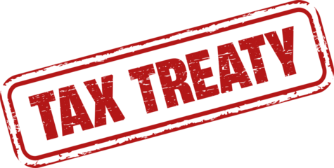 Tax treaty square grunge stamp