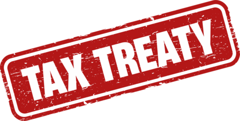 Tax treaty square grunge stamp